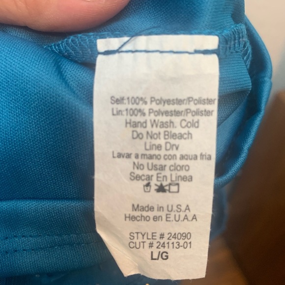 Ambiance Women's Dress Sheer Layer Cinch Waist Sleeveless Short Teal Gold - Picture 6 of 8